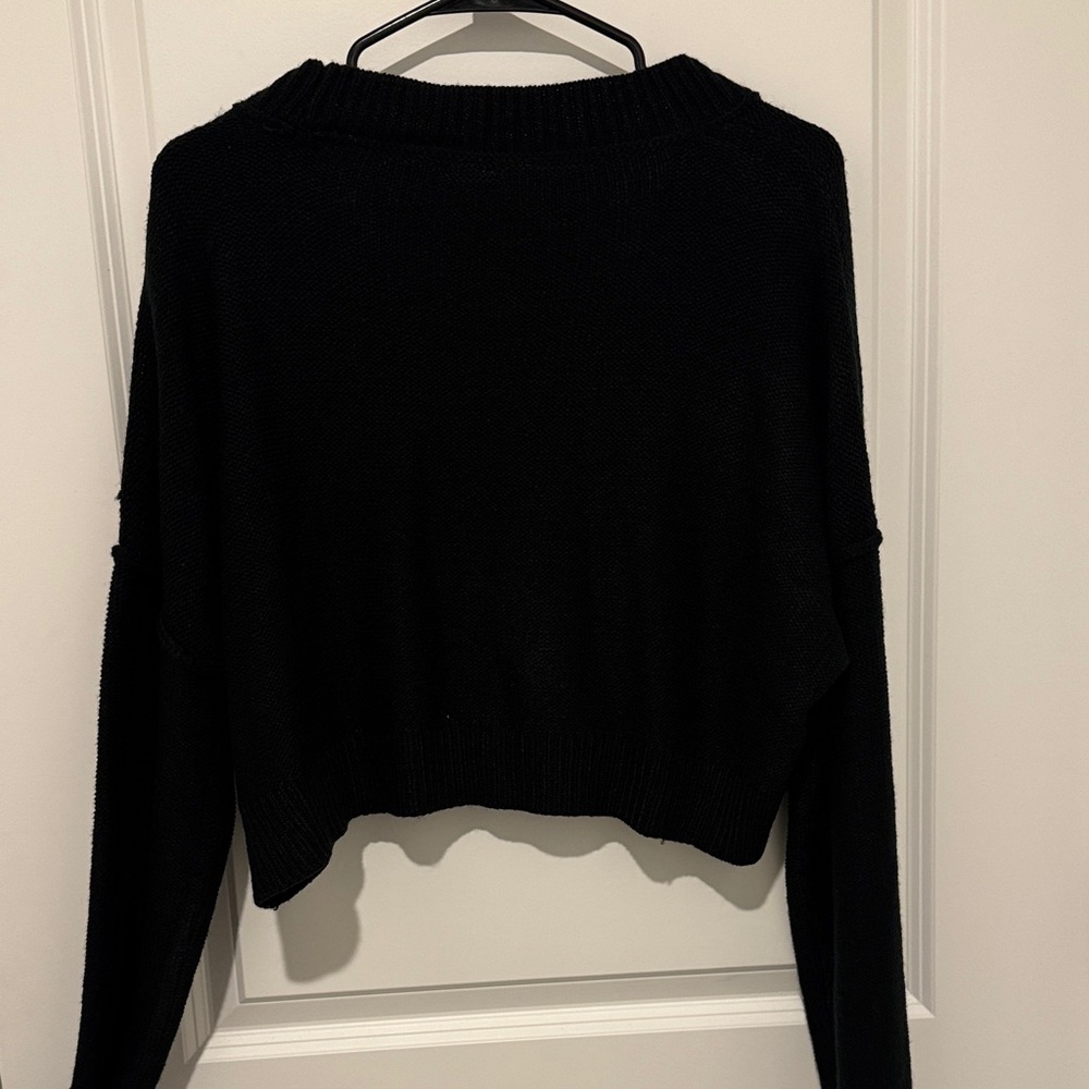 Garage Black Knit Cardigan with Button Accents - Picture 3 of 4